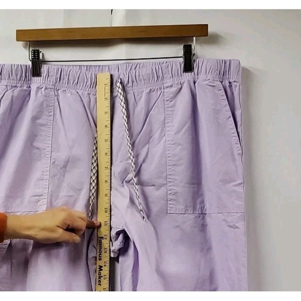 Aerie Wide‎ Leg Cargo Pants Women XL Pastel Purple Cotton Pocket Drawstring - Picture 7 of 10